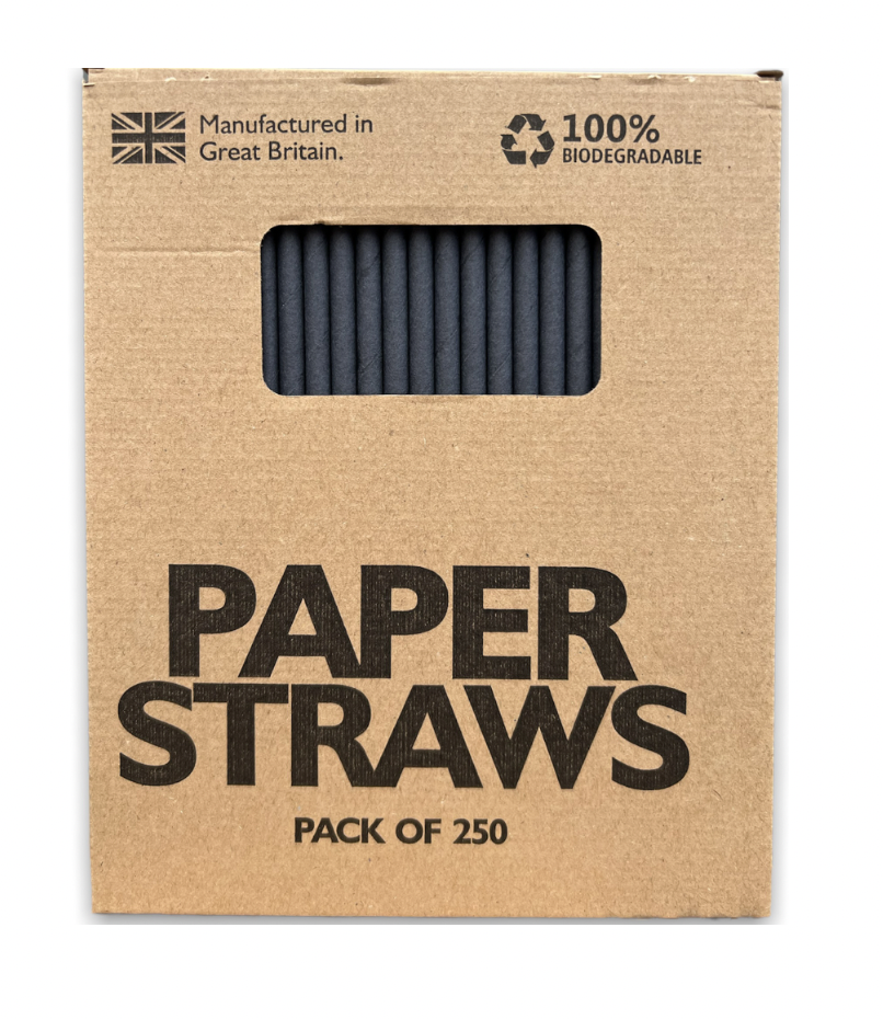 Pailles en papier noir boîte de 250
