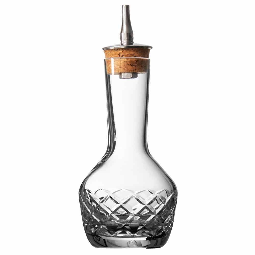 Botella de Bitters de Cristal Hecha a Mano con Corte de Diamante  -9 cl