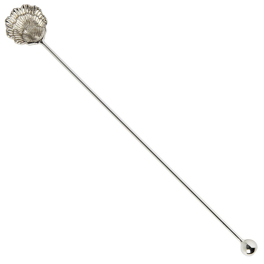 Cucharilla de Bar Classico de Acero Inoxidable Plateada con Forma de Concha - 32cm
