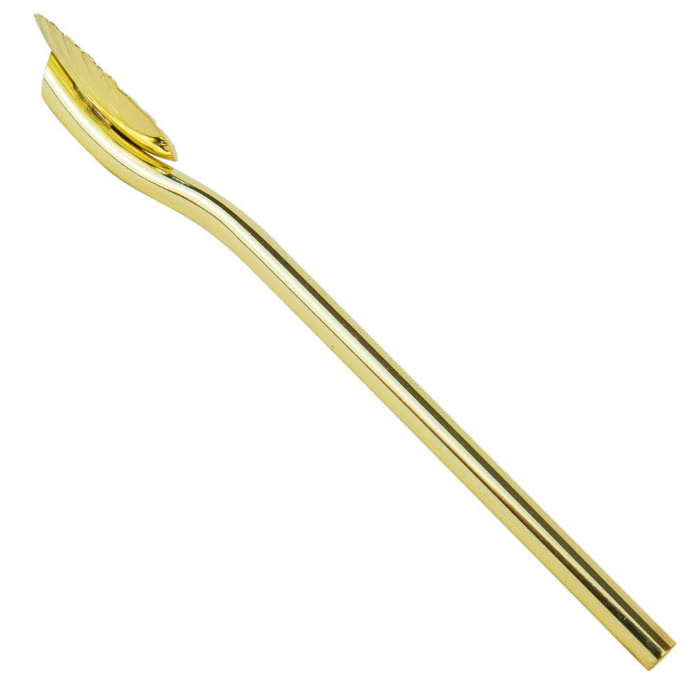Agitatore a forma di cannuccia dorata a conchiglia, 14 cm (confezione da 6)