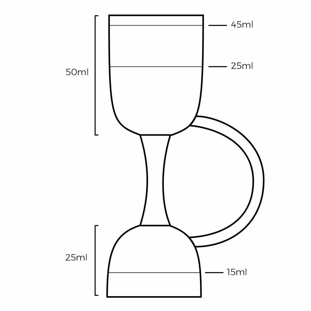 Coley® Kupfer-Jigger 25ml/50ml