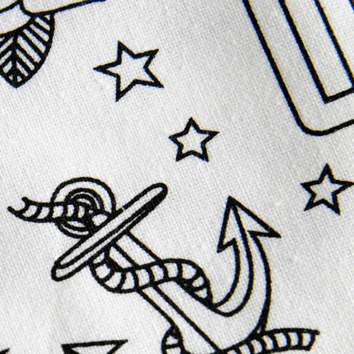 Canovaccio in cotone con tatuaggio