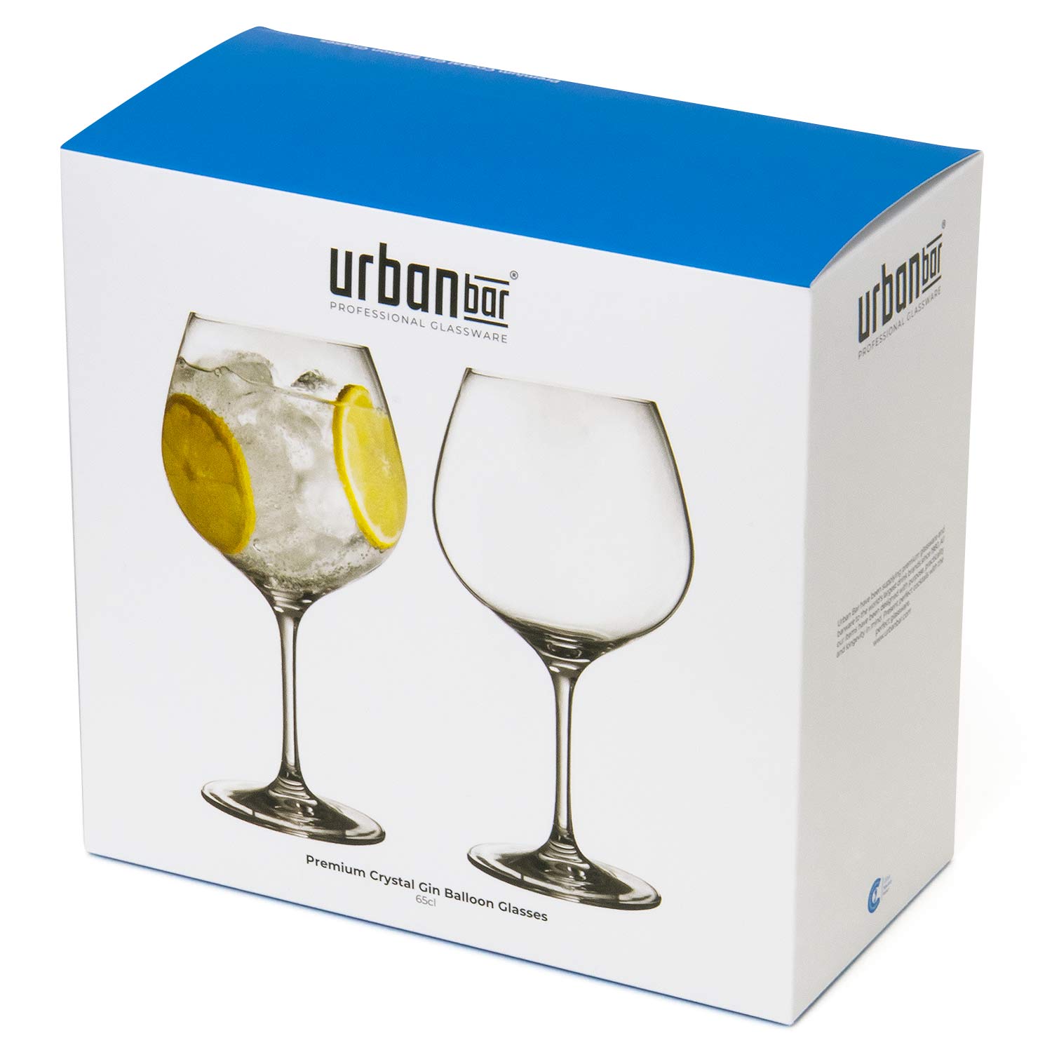 Coffret cadeau en verre cristal sans plomb, ballon à gin, 2 x 65 ml