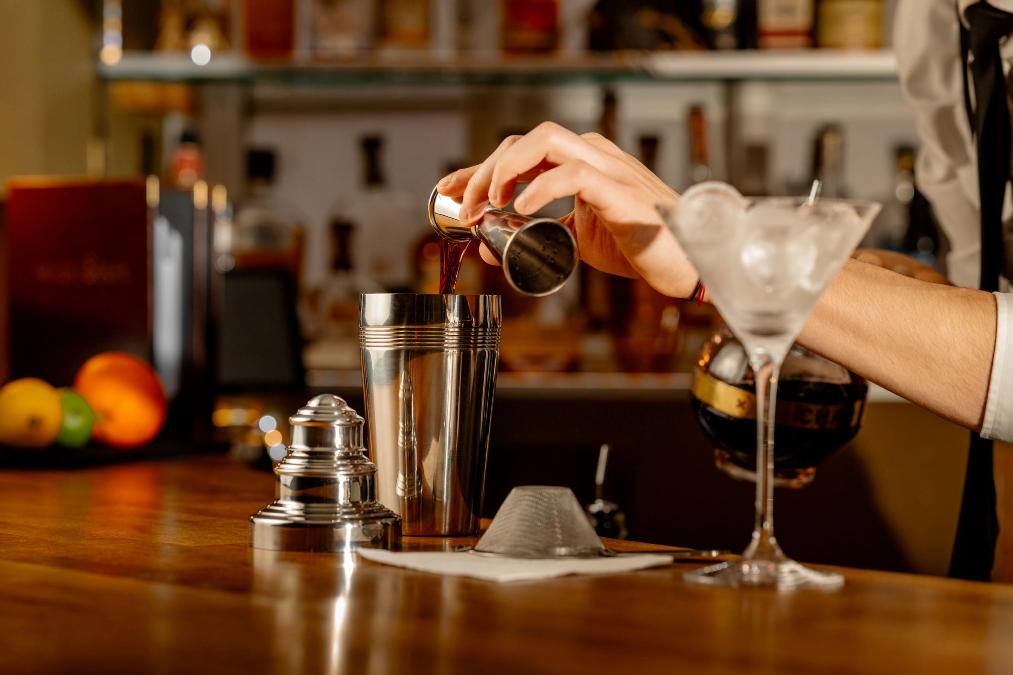 Biloxi Edelstahl-Cocktailsieb mit kurzem Griff, feinmaschig, 15 cm