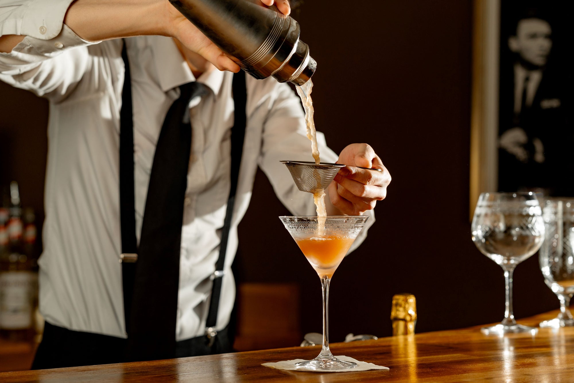 Biloxi Edelstahl-Cocktailsieb mit kurzem Griff, feinmaschig, 15 cm