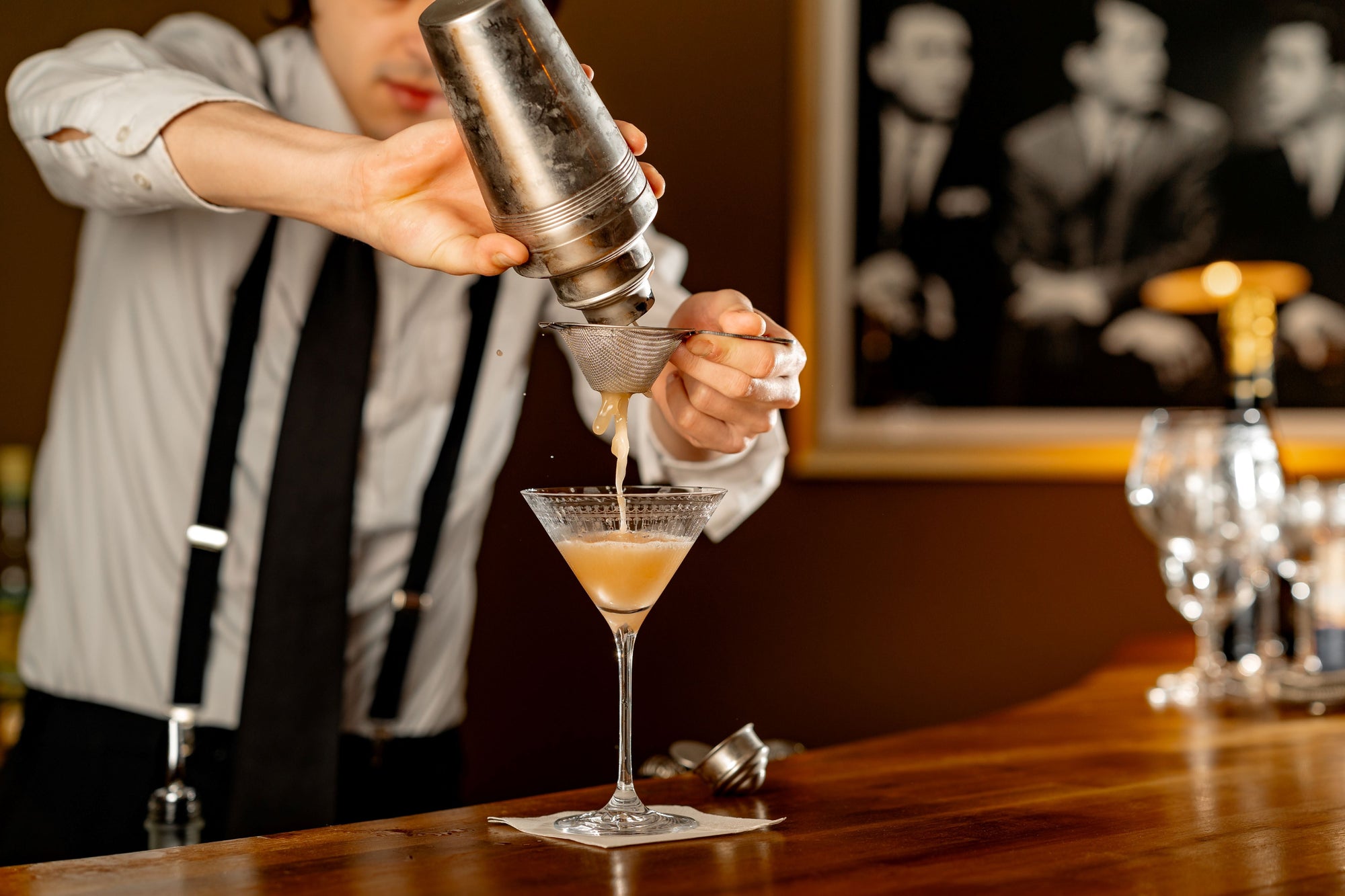 Biloxi Edelstahl-Cocktailsieb mit kurzem Griff, feinmaschig, 15 cm