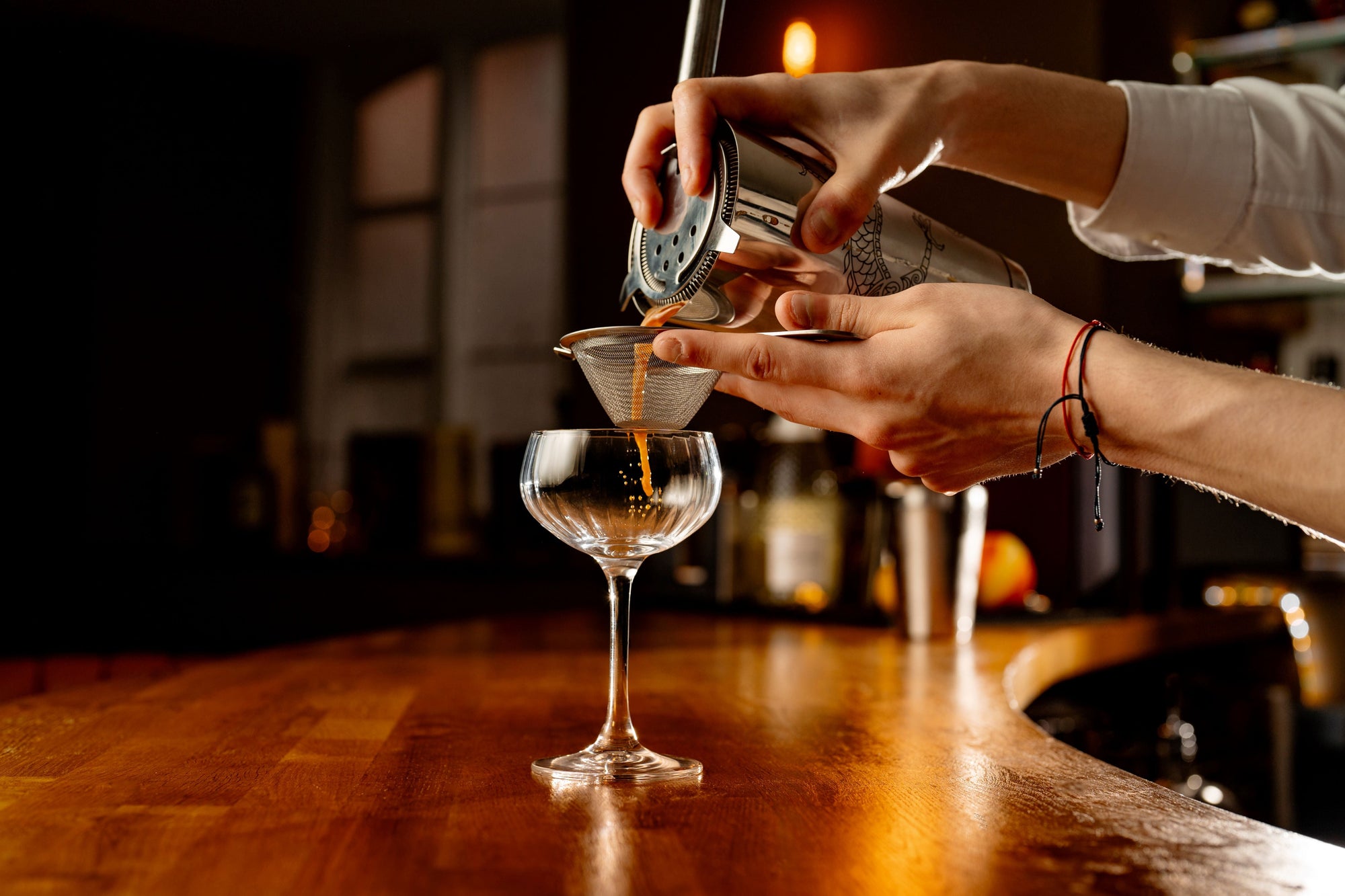 Biloxi Edelstahl-Cocktailsieb mit kurzem Griff, feinmaschig, 15 cm