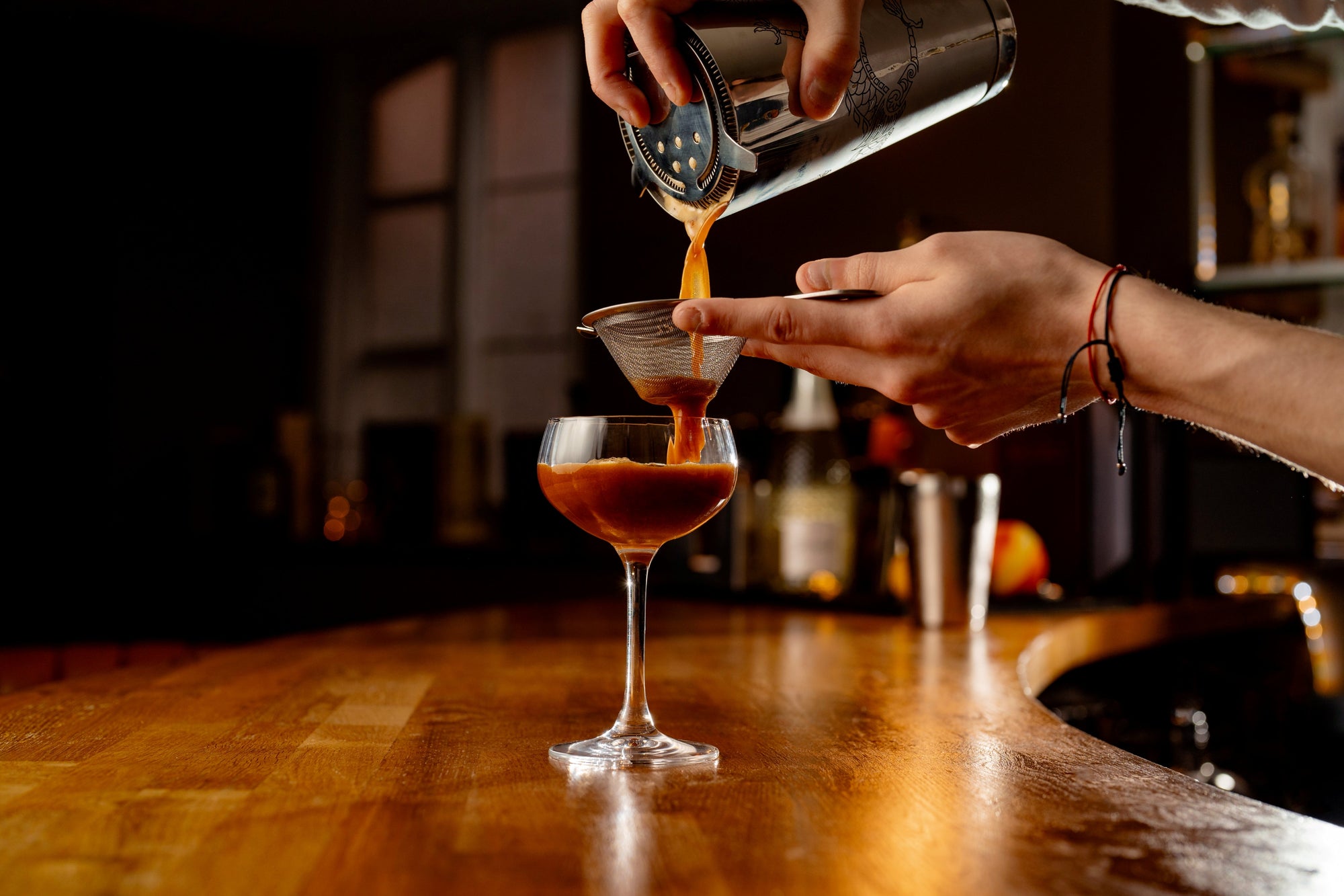 Biloxi Edelstahl-Cocktailsieb mit kurzem Griff, feinmaschig, 15 cm