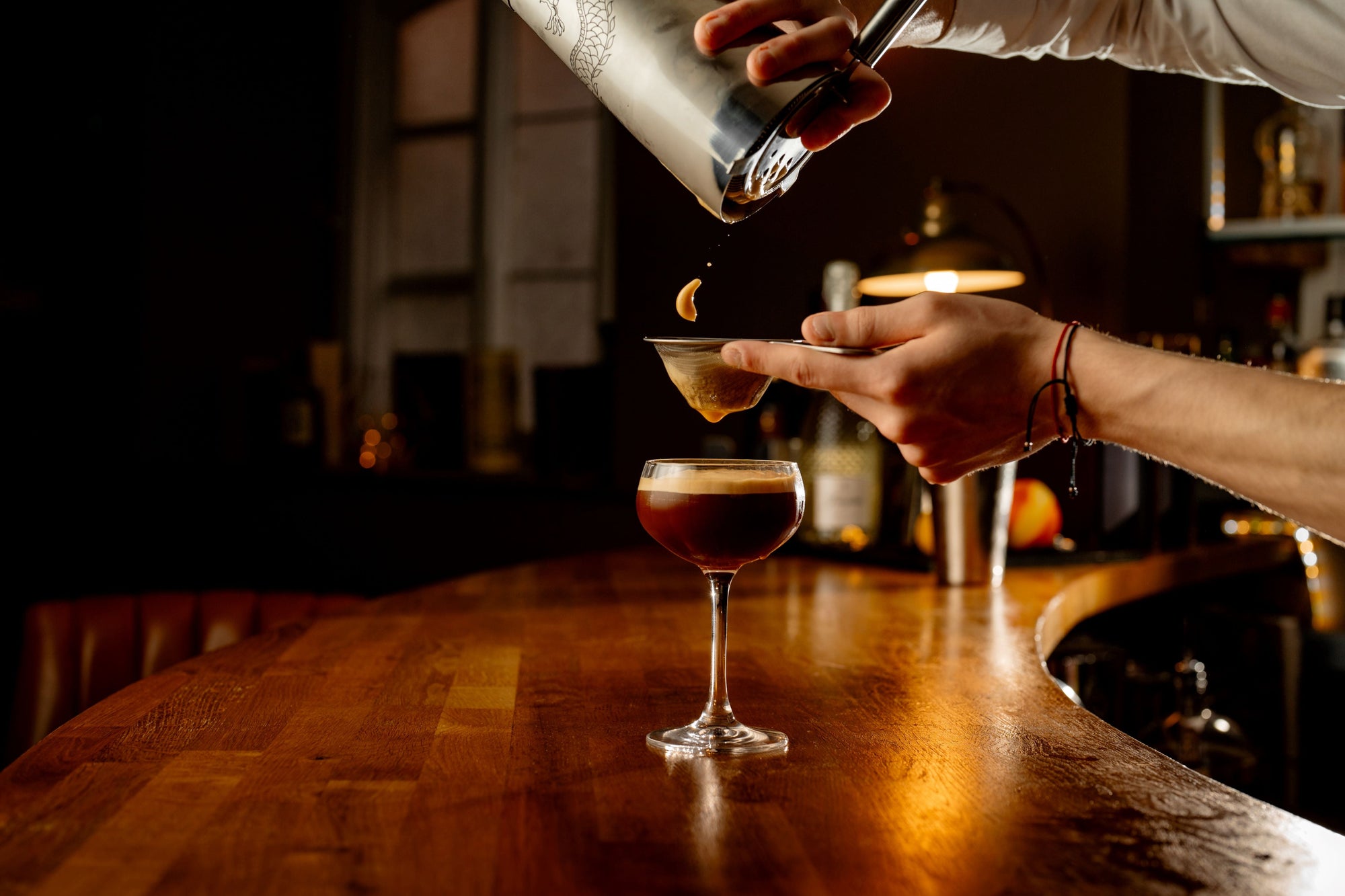 Biloxi Edelstahl-Cocktailsieb mit kurzem Griff, feinmaschig, 15 cm