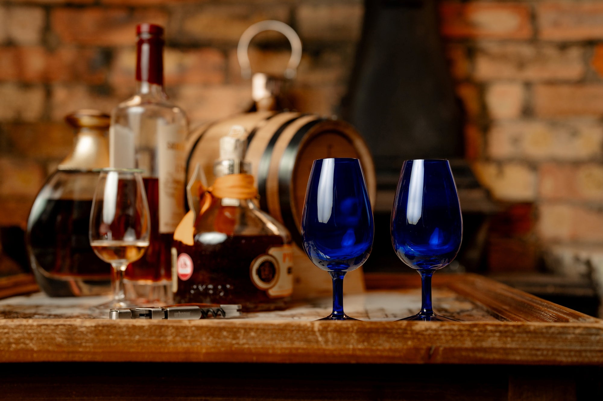 Bicchiere per degustazione alla cieca di whisky Distillery Blu cobalto 14cl