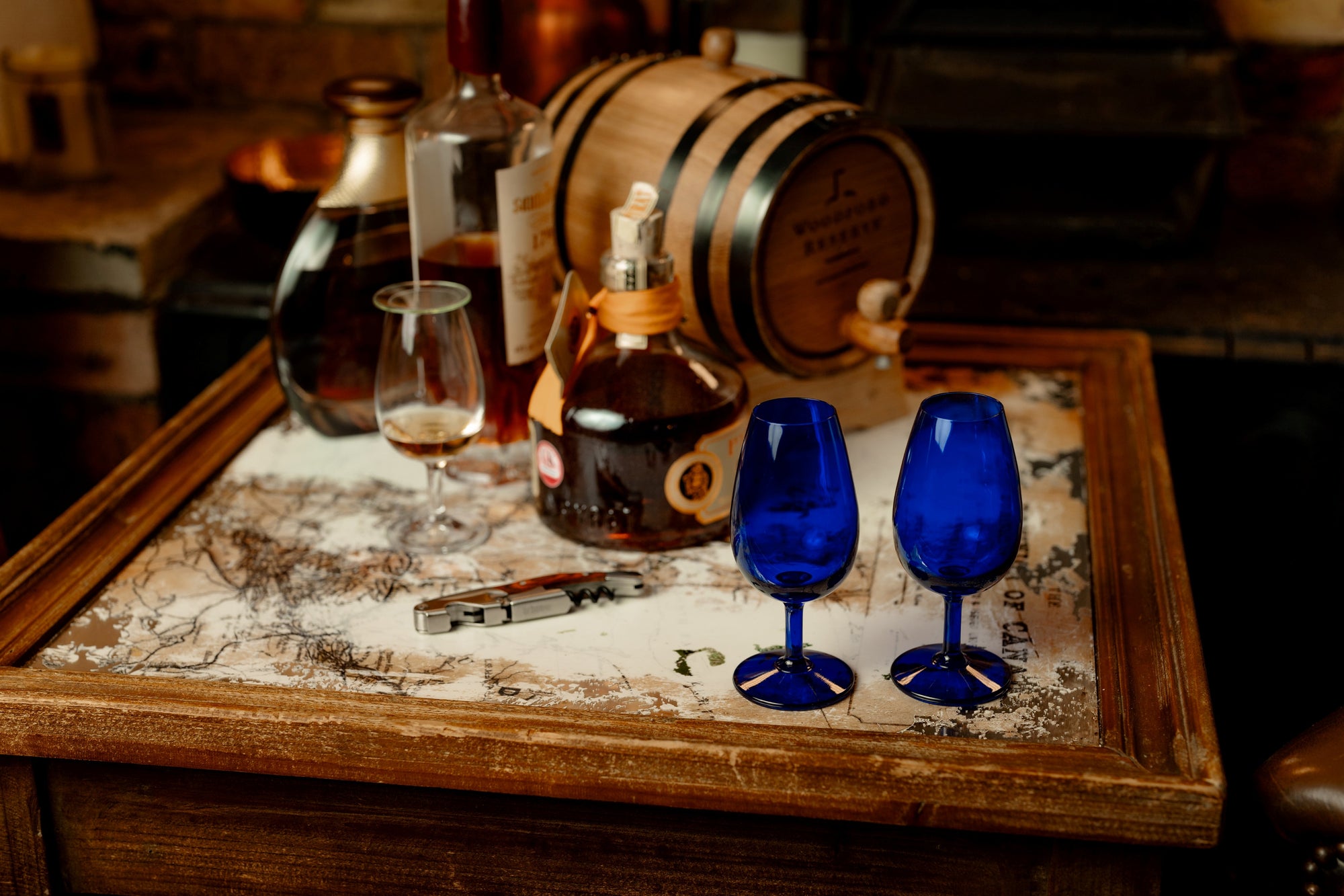 Bicchiere per degustazione alla cieca di whisky Distillery Blu cobalto 14cl