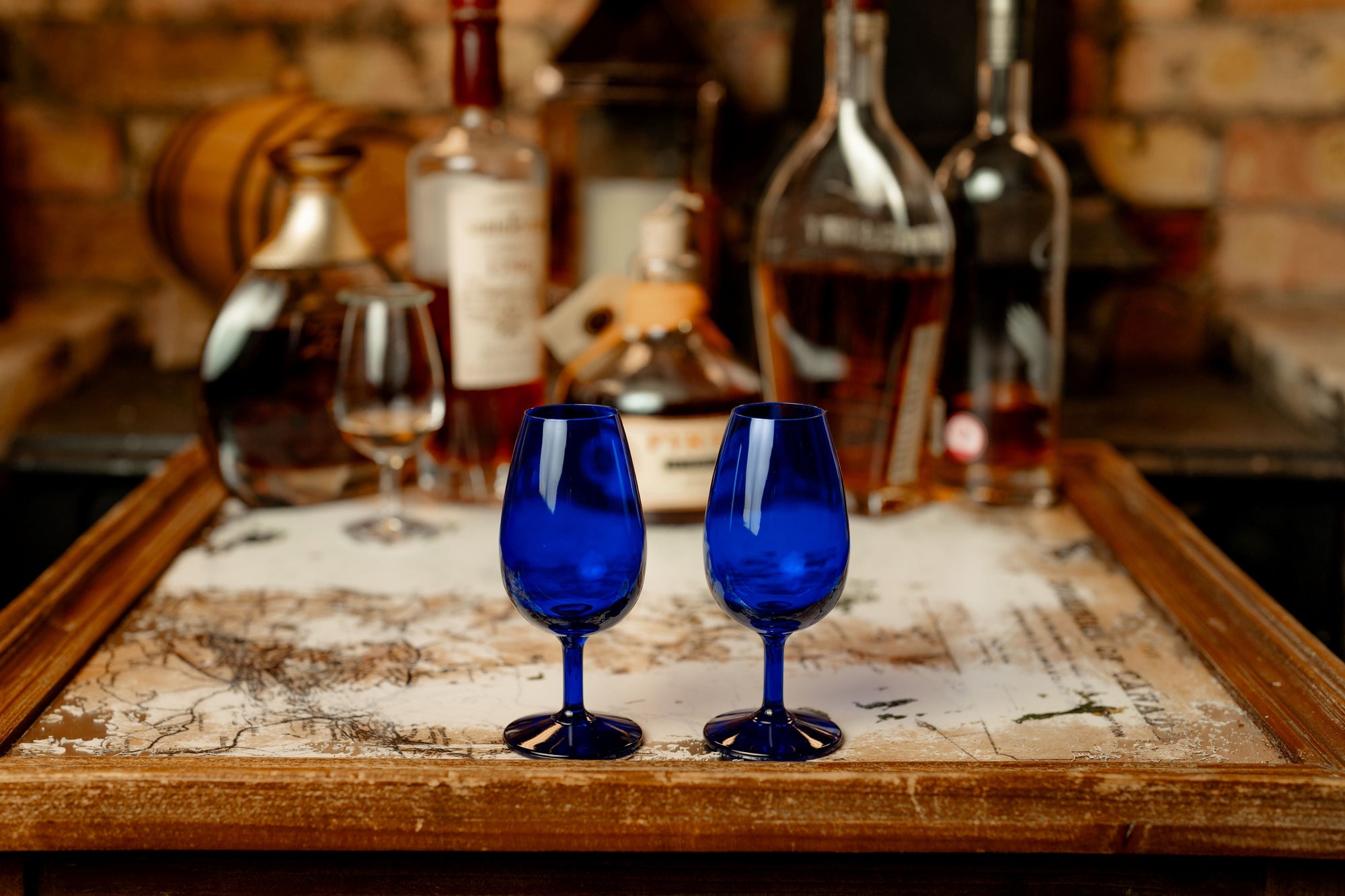 Bicchiere per degustazione alla cieca di whisky Distillery Blu cobalto 14cl