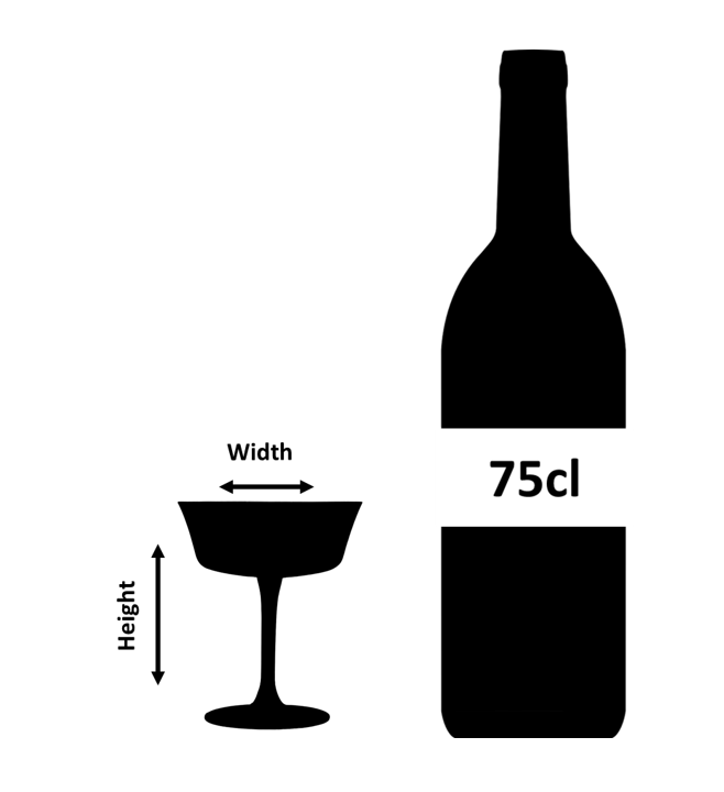 Piattino per Cocktail Champagne Nero 26cl Oro Nero Fizzio