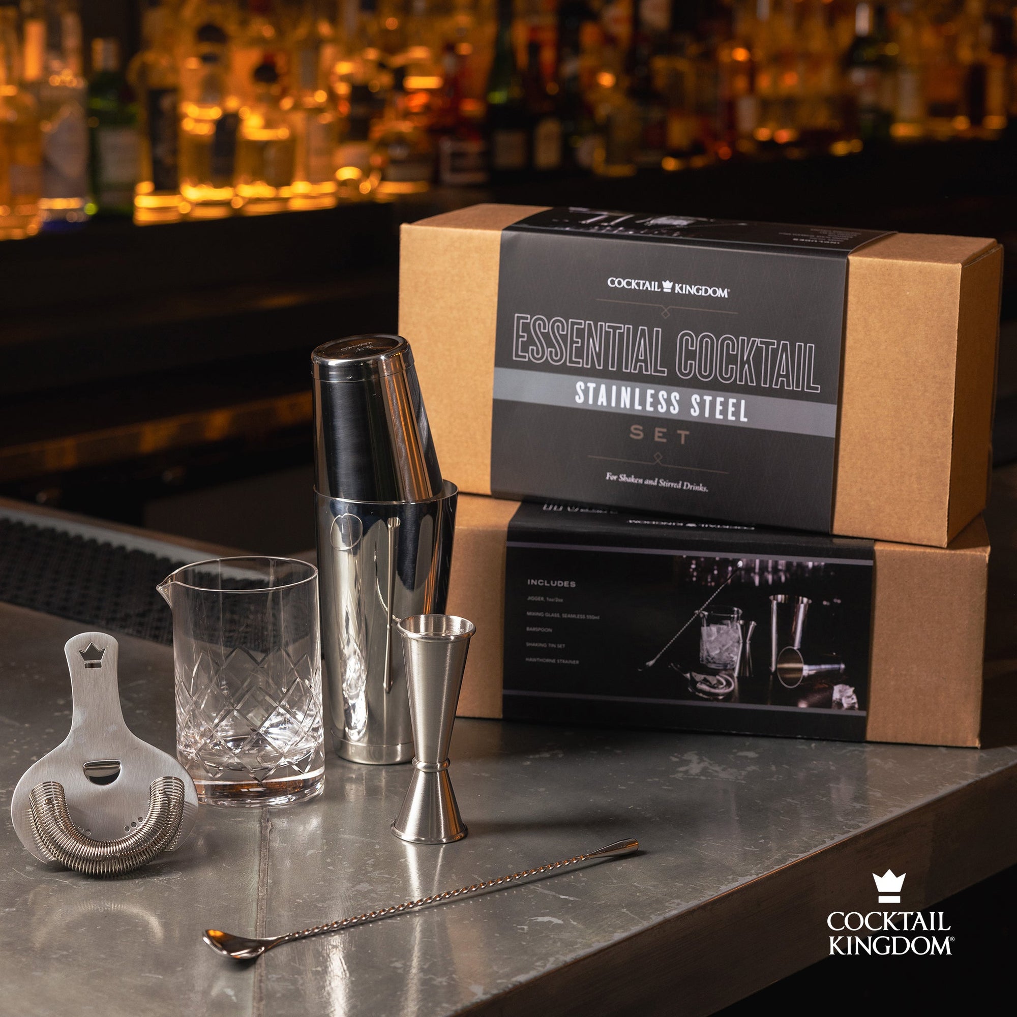 Cocktail Kingdom® Set Esencial de Cocteles - Acero Inoxidable