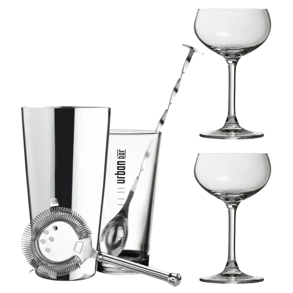 Cocktail-Kit und Coupe-Gläser-Set