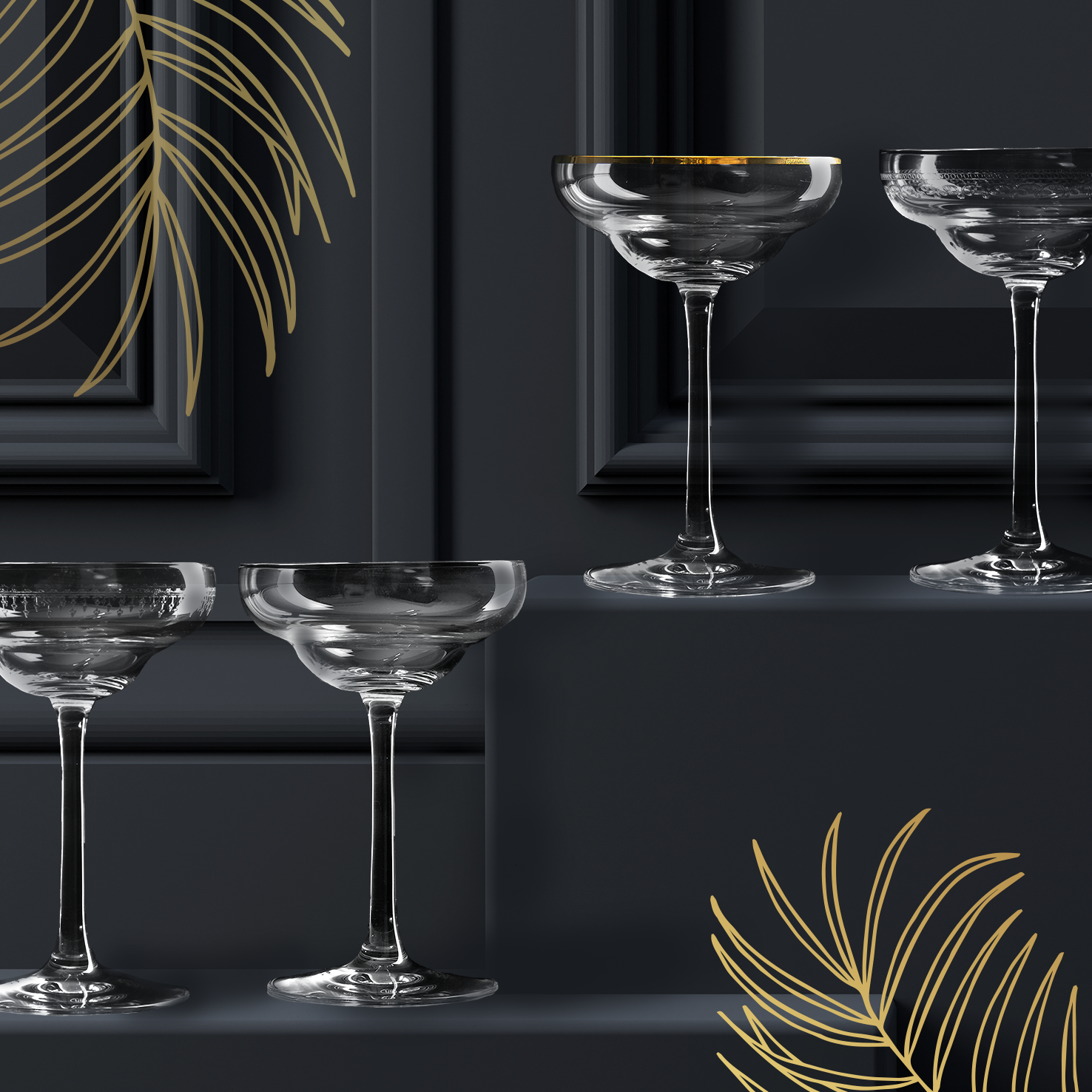 Goldrand Coley® Kristallglas Coupe 17cl