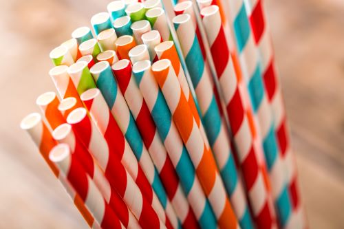 Pailles en papier de couleurs mélangées, boîte de 250