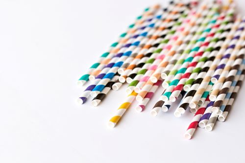 Pailles en papier de couleurs mélangées, boîte de 250