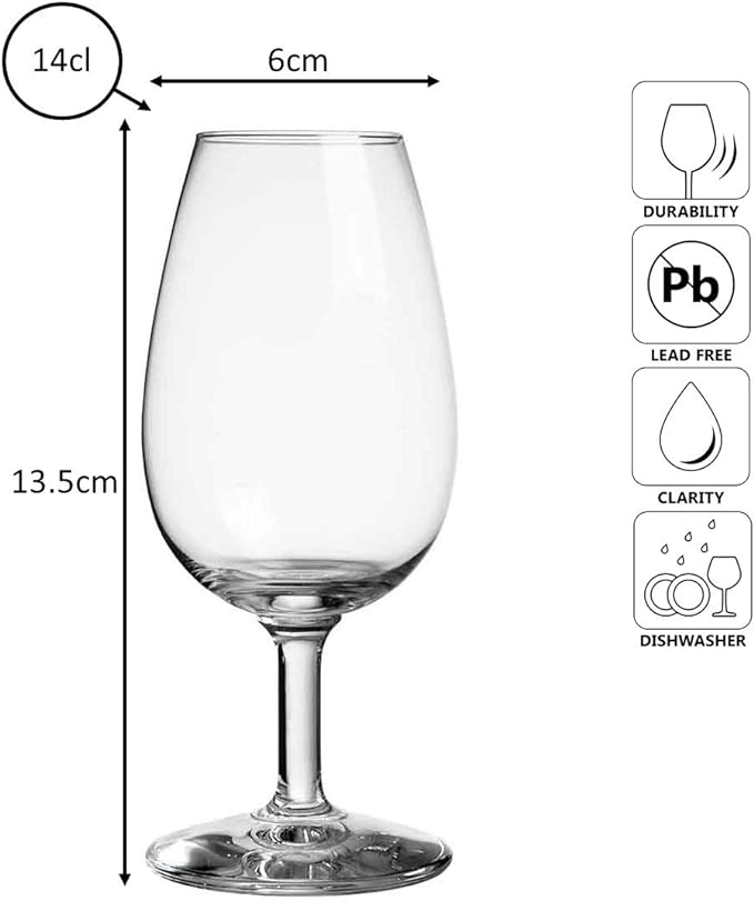 Brennerei-Whisky-Schnupperglas mit Messlinien, 14 cl