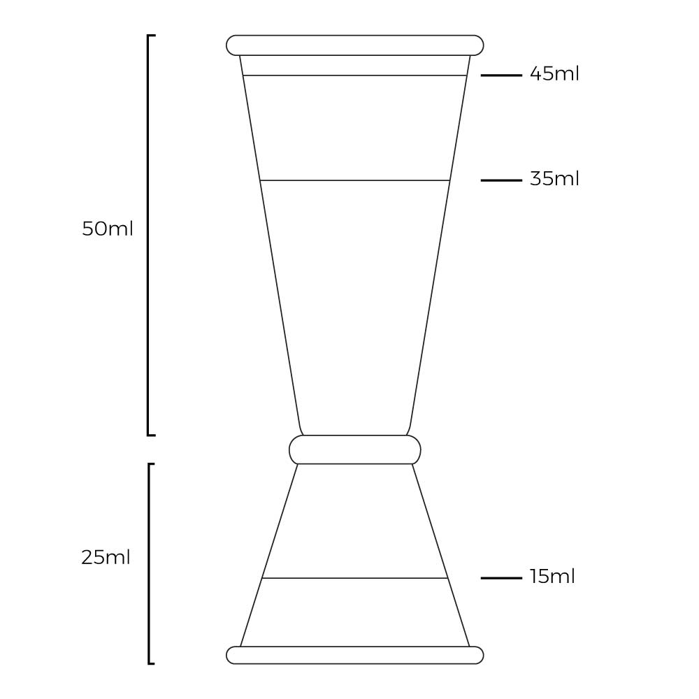 Ginza Medidor de Cóctel en Oro Rosa -25 ml o 50 ml