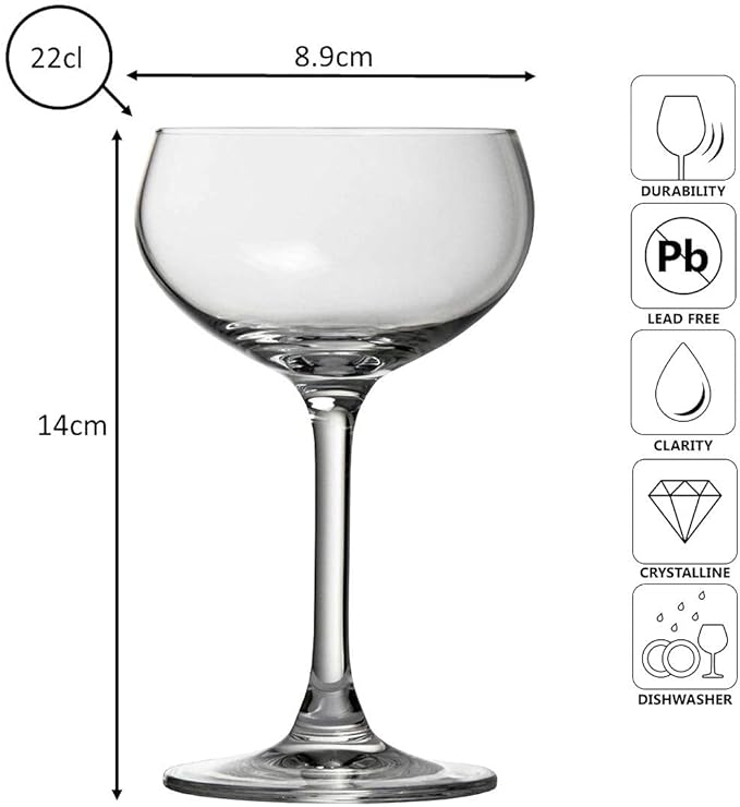 Retro Champagne Glass Coupe 21cl- Box 4