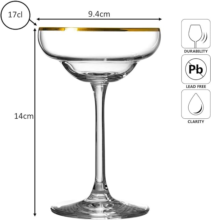 Goldrand Coley® Kristallglas Coupe 17cl