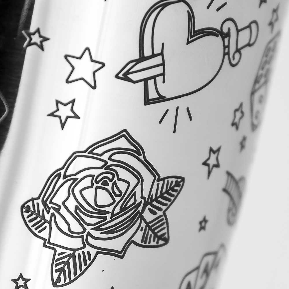 Tattoo Tin-on-Tin Edelstahl-Cocktailshaker mit Gewicht, 75 cl