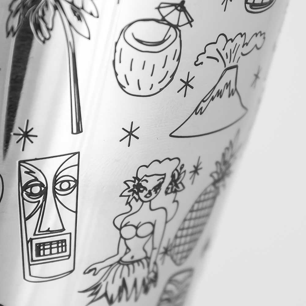 Coctelera Tiki Tin on Tin de Acero Inoxidable con Peso - 75cl