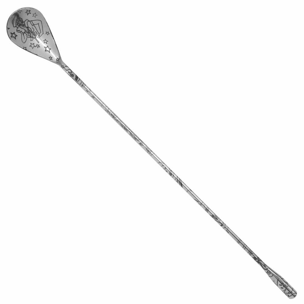 Tattoo Cocktail-Barlöffel aus Edelstahl, 30 cm