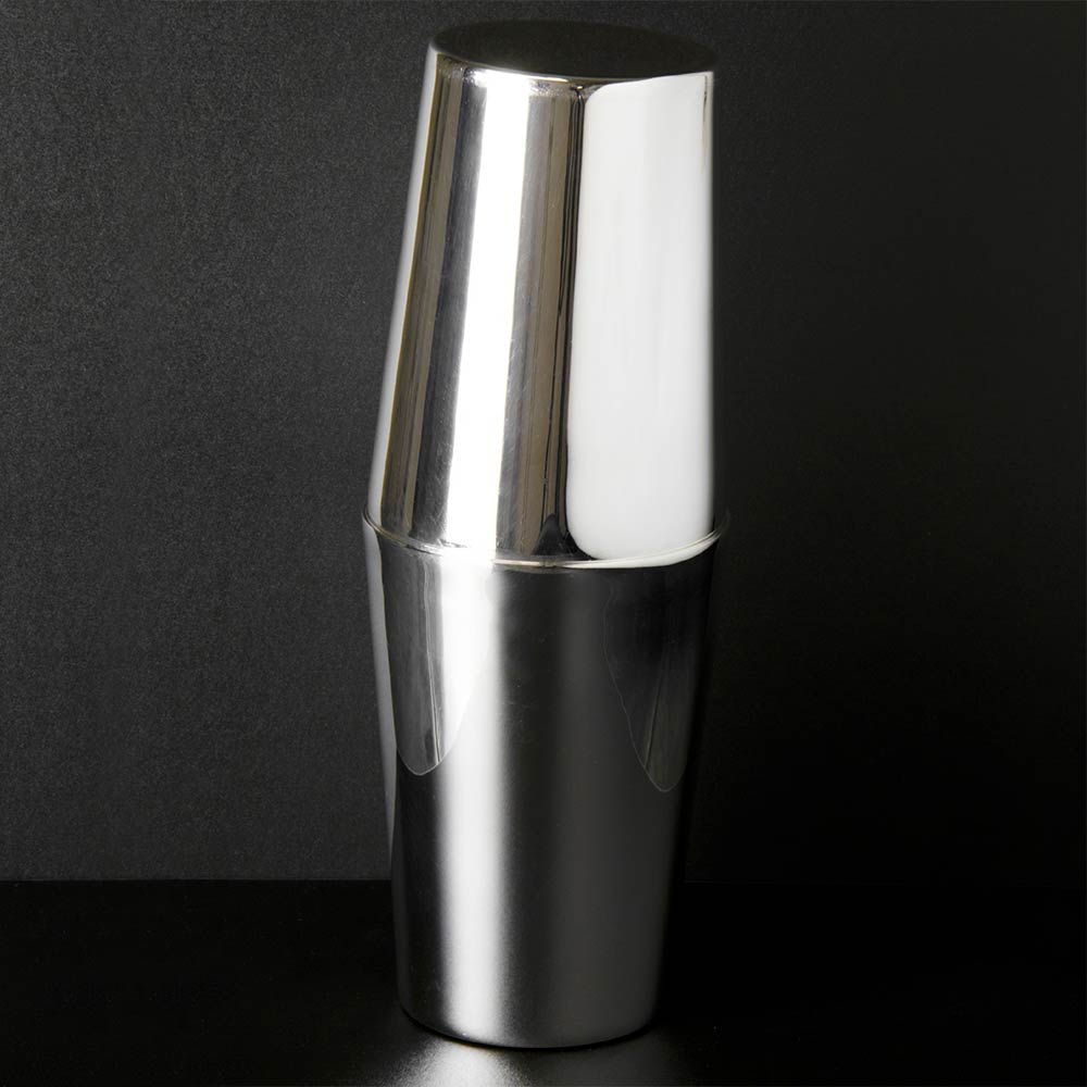 Classico shaker per cocktail Tin-on-Tin grande placcato in argento da 1,5 pinta