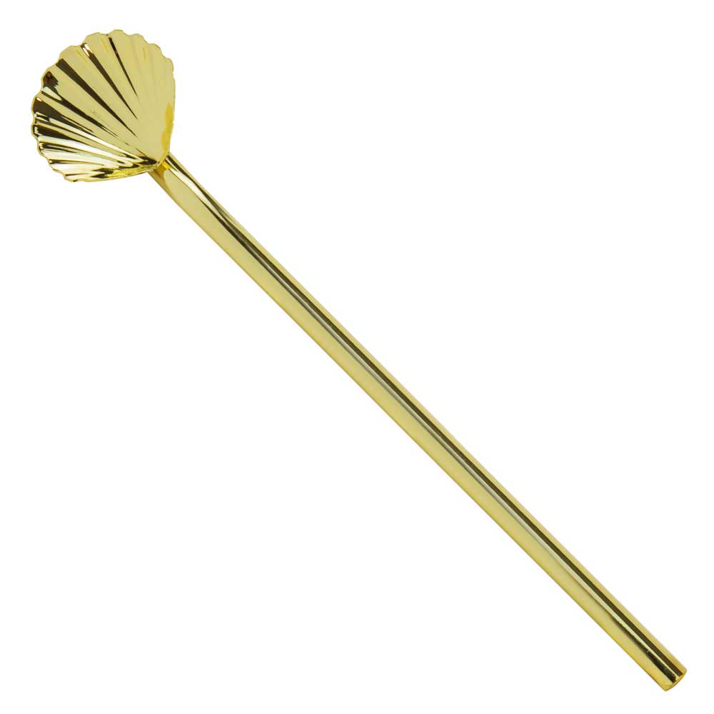 Agitateur en paille de pétoncle doré 18 cm (paquet de 6)