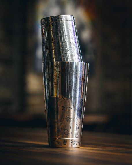 Coctelera Tiki Tin on Tin de Acero Inoxidable con Peso - 75cl
