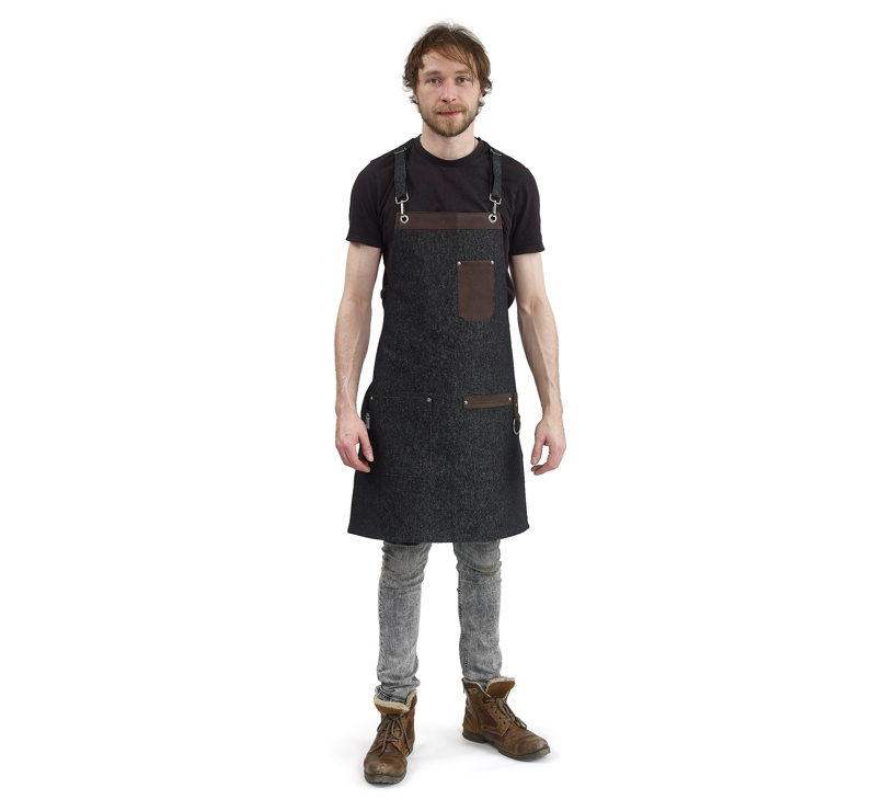 Tablier 100% Denim avec détails en cuir I