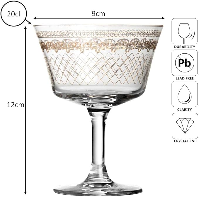 Bicchiere da cocktail Fizz Gold 1910, 20 cl