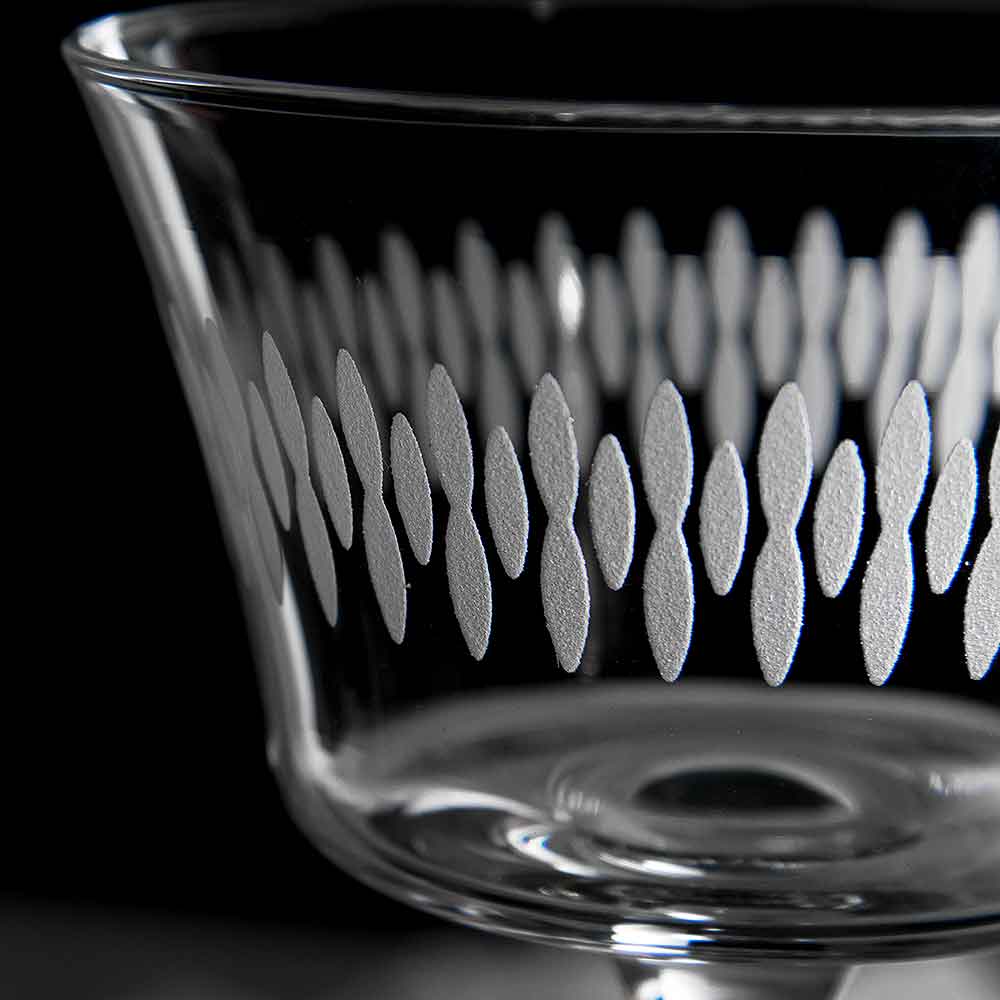 Bicchiere da cocktail inciso in cristallo retrò Fizz 20cl