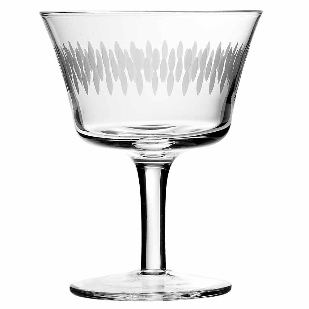 Bicchiere da cocktail inciso in cristallo retrò Fizz 20cl