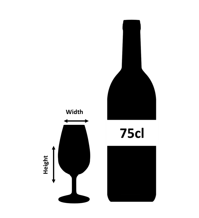 Brennerei-Whisky-Schnupperglas mit Messlinien, 14 cl