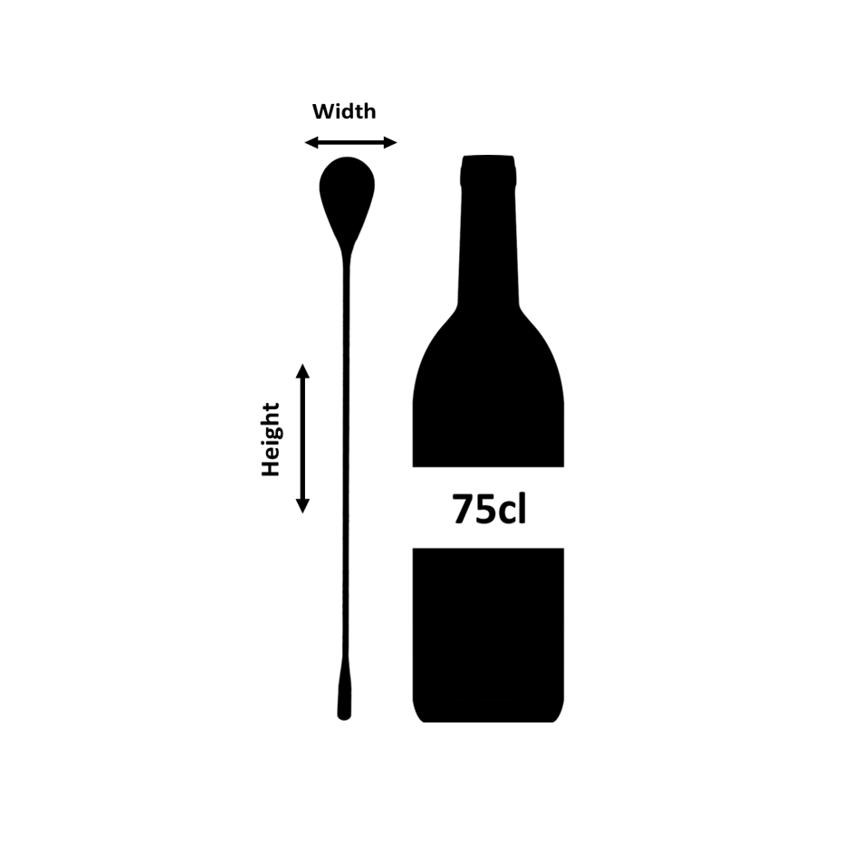 Tattoo Cocktail-Barlöffel aus Edelstahl, 30 cm